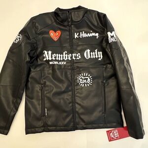 Members Only Black Graphic Bomber Jacket